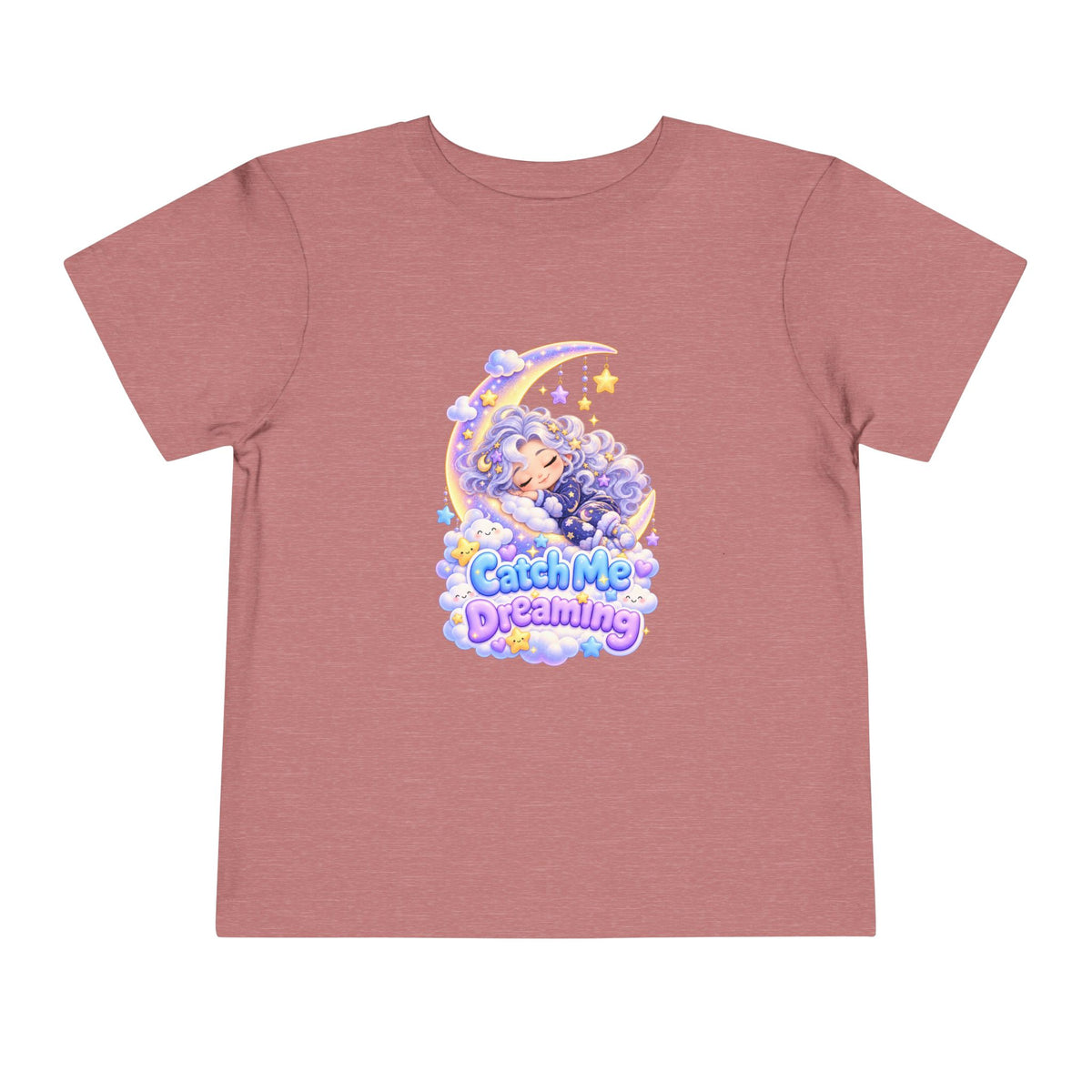 Toddler Tee — Blu the Cloud "Catch Me Dreaming" Cute Moon & Clouds Graphic
