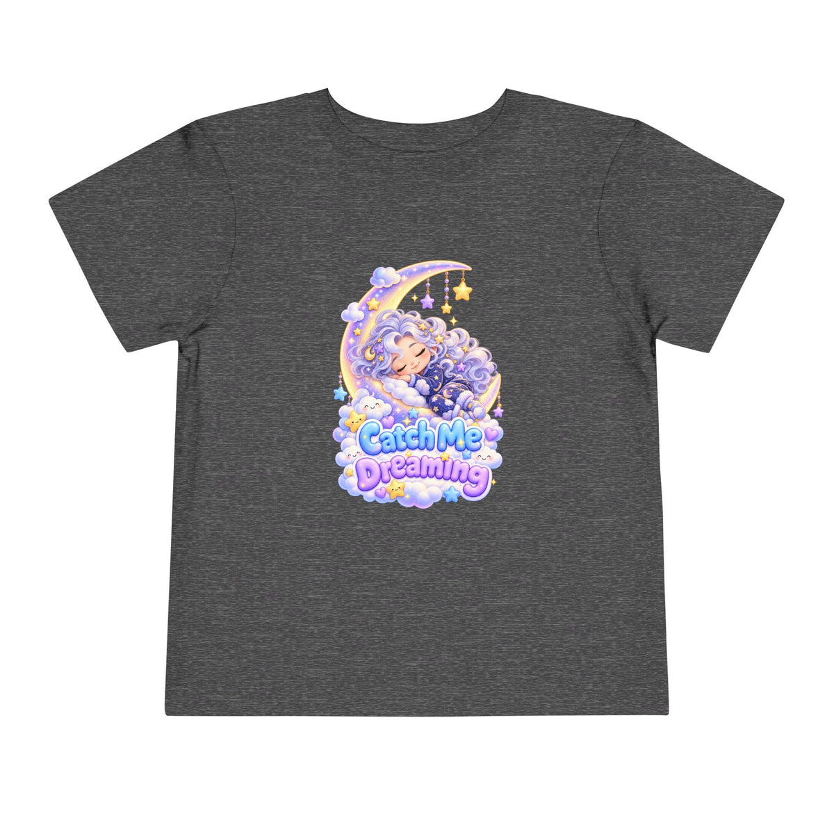 Toddler Tee — Blu the Cloud "Catch Me Dreaming" Cute Moon & Clouds Graphic