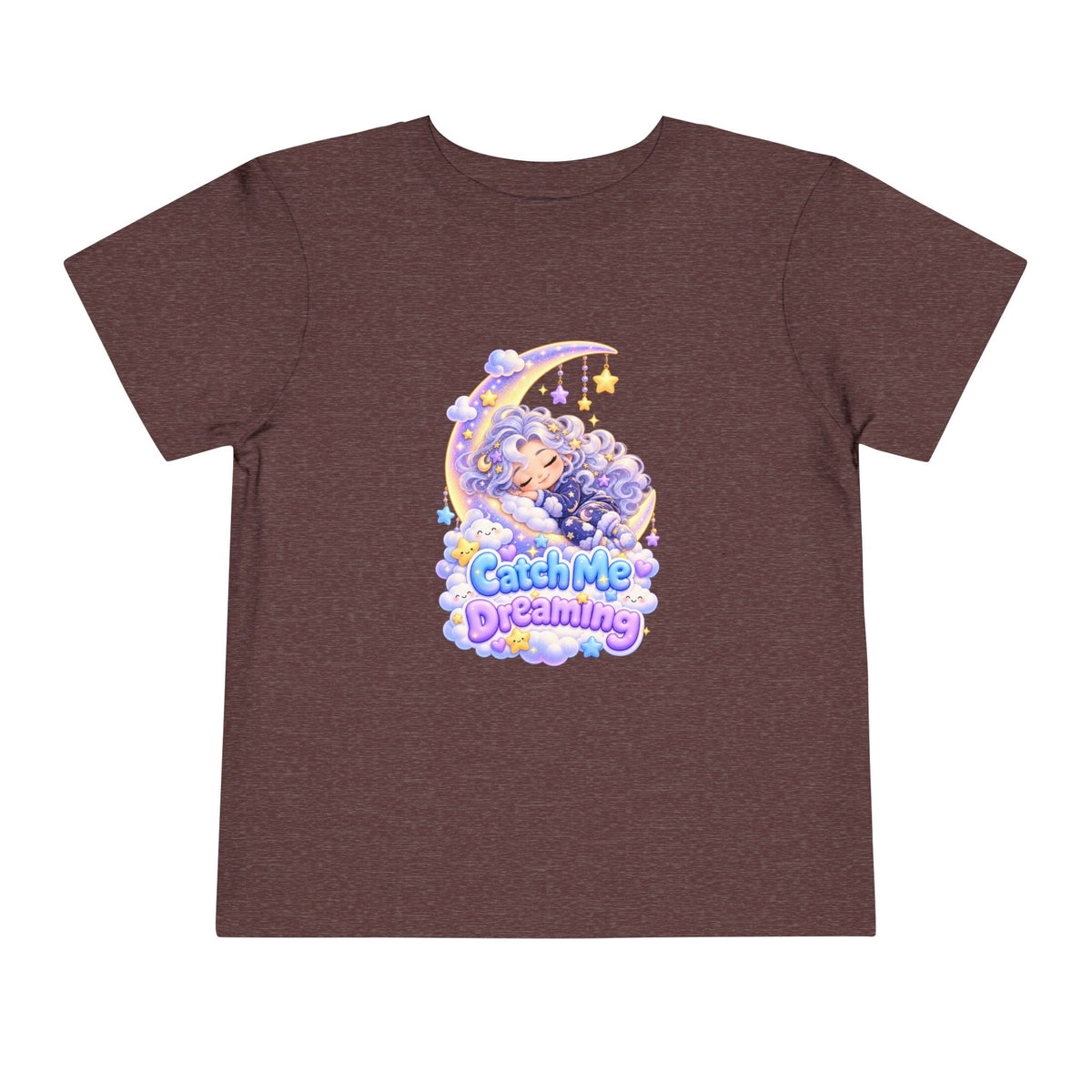 Toddler Tee — Blu the Cloud "Catch Me Dreaming" Cute Moon & Clouds Graphic