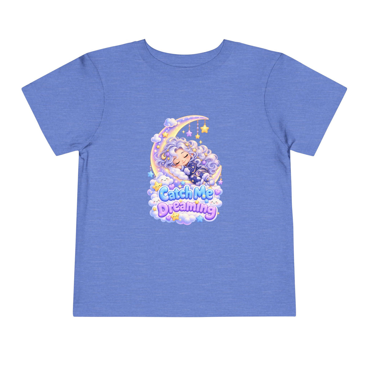 Toddler Tee — Blu the Cloud "Catch Me Dreaming" Cute Moon & Clouds Graphic