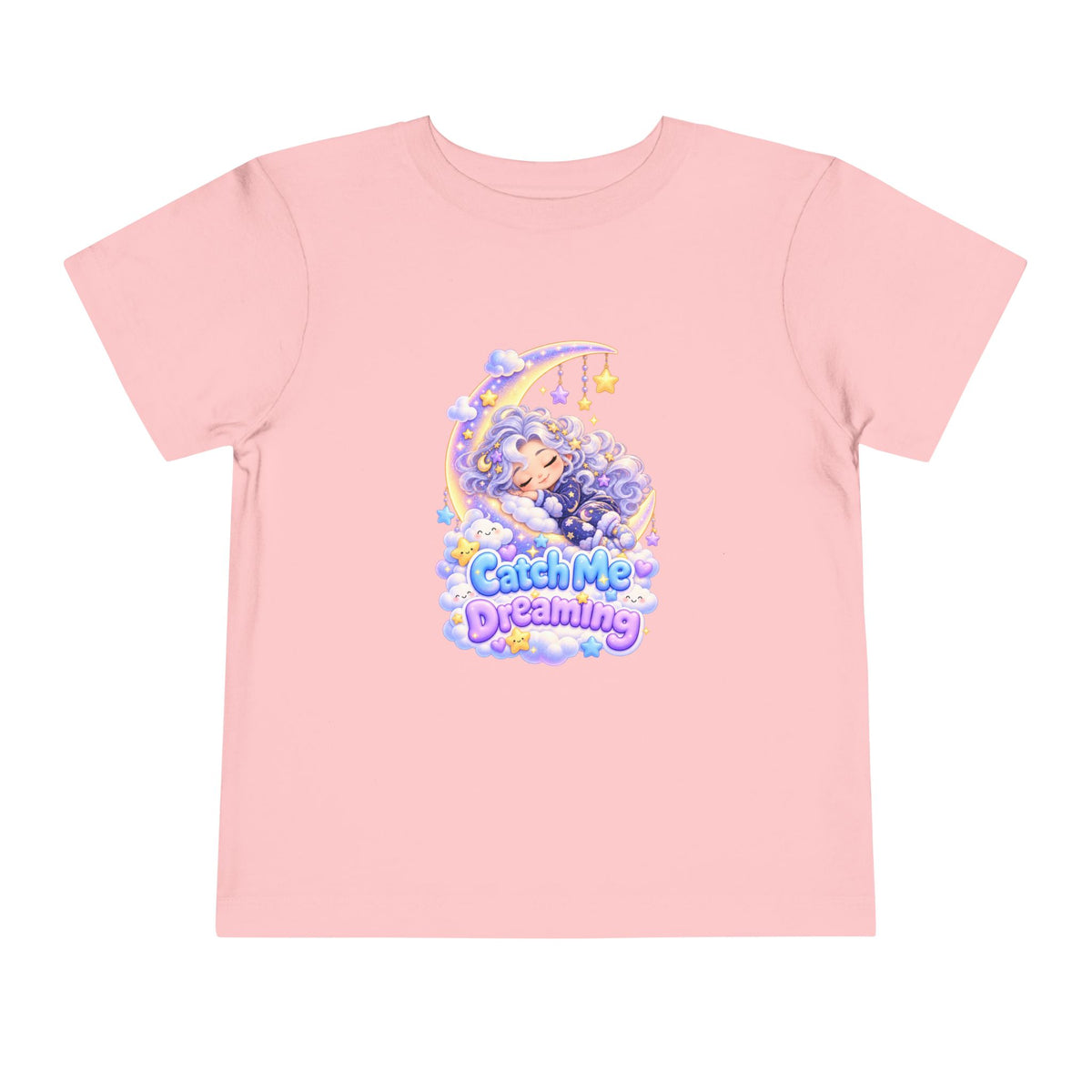 Toddler Tee — Blu the Cloud "Catch Me Dreaming" Cute Moon & Clouds Graphic