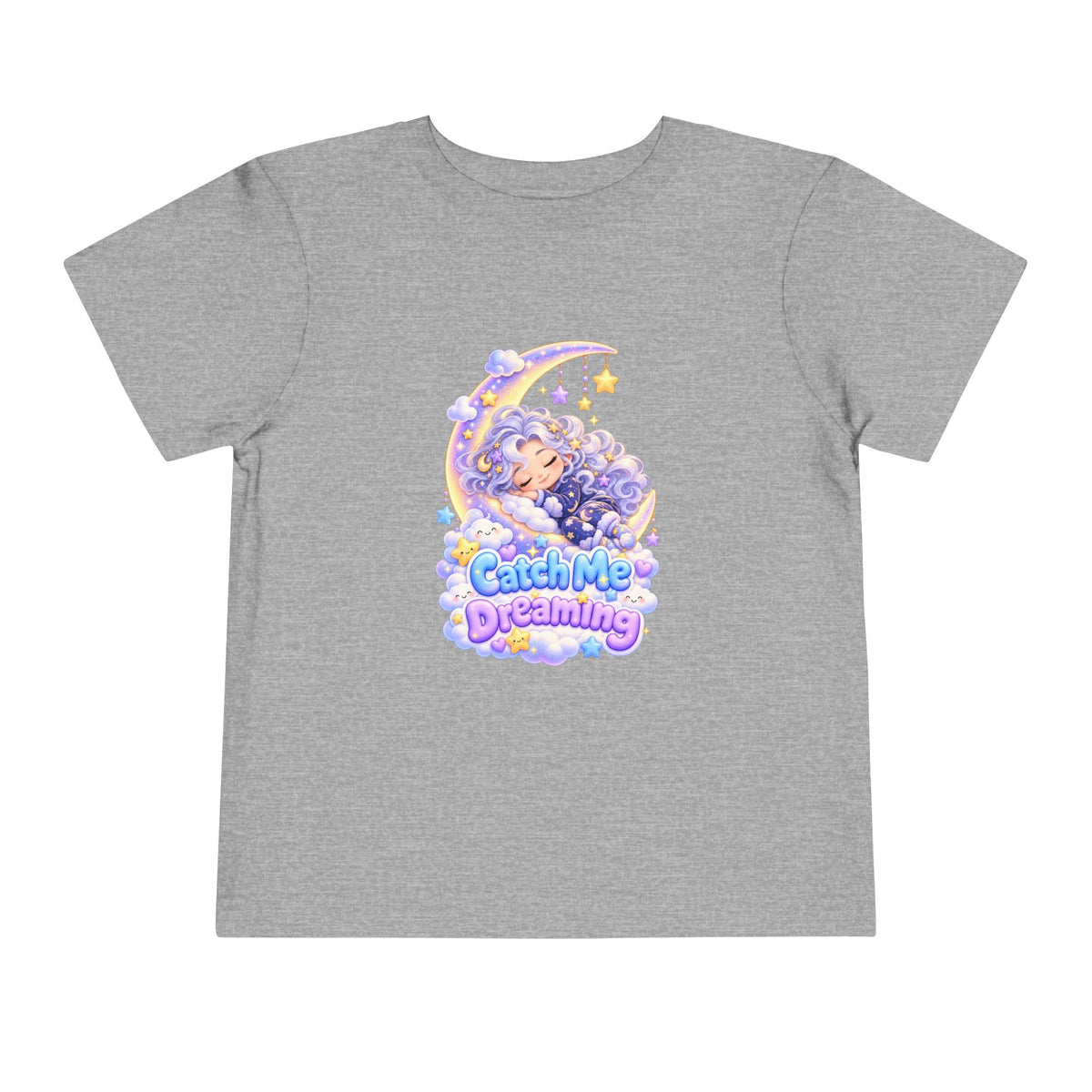 Toddler Tee — Blu the Cloud "Catch Me Dreaming" Cute Moon & Clouds Graphic