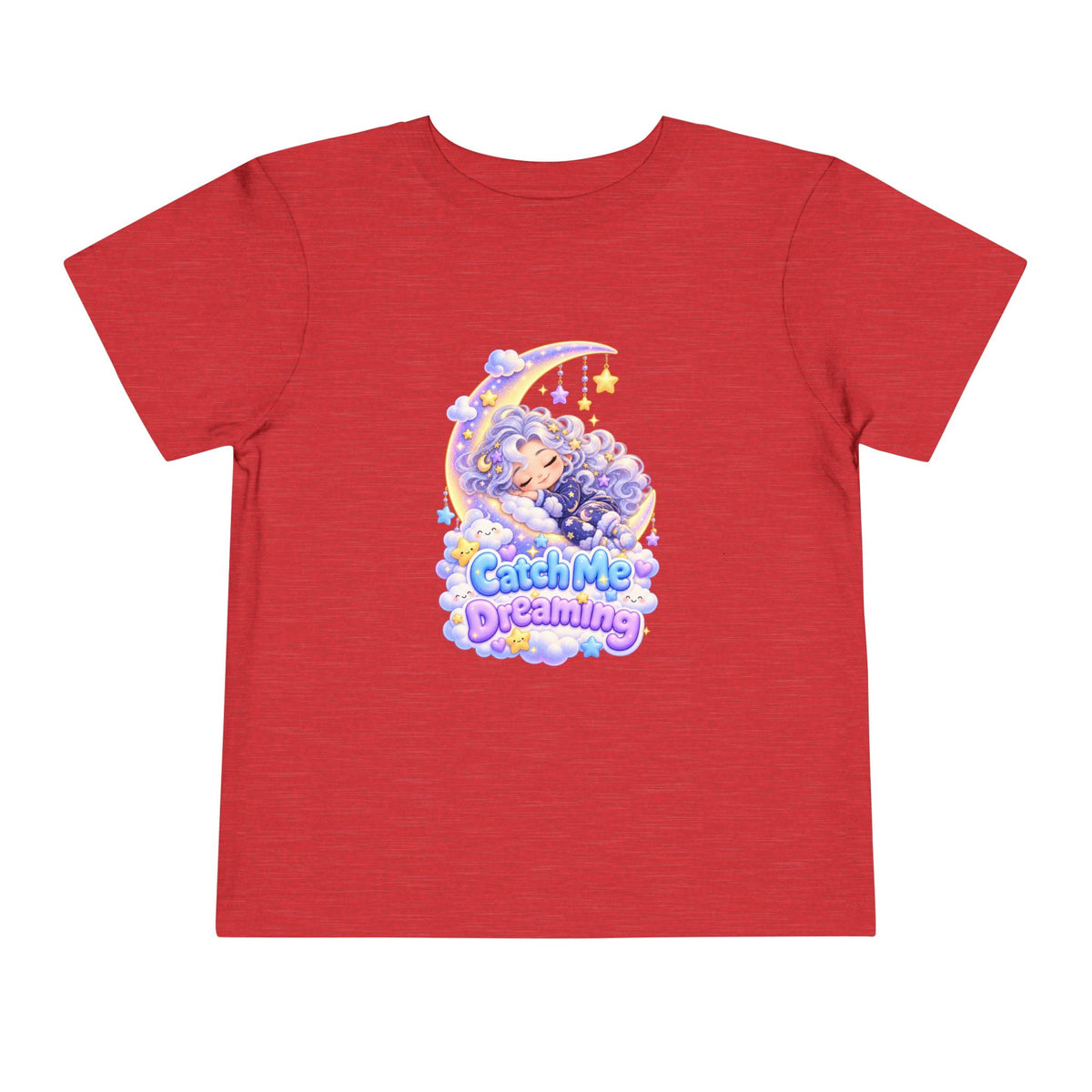 Toddler Tee — Blu the Cloud "Catch Me Dreaming" Cute Moon & Clouds Graphic