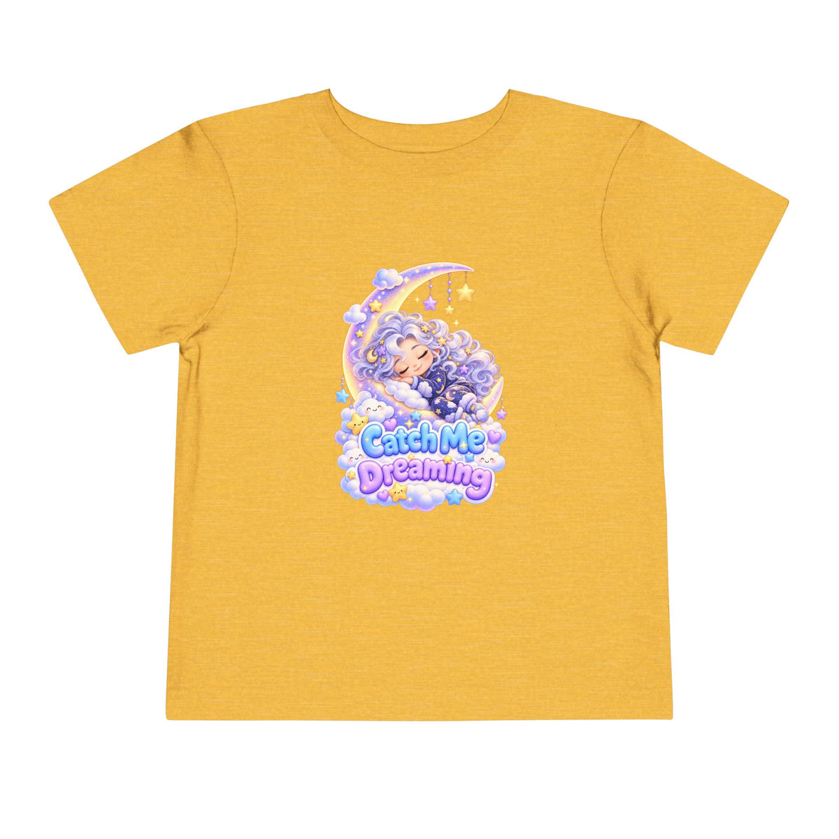 Toddler Tee — Blu the Cloud "Catch Me Dreaming" Cute Moon & Clouds Graphic